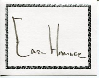 Earl Hamner Waltons Author Signed Autograph Bookplate