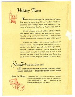 Stouffers Restaurants Luncheon Menu December 1955 Eyvind Earle Cover