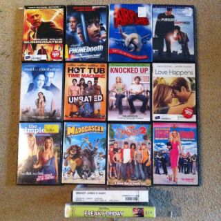  12 DVDs 2 VHS Action Comedy Drama TV Series Kids Chick Flicks