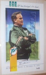 1993 Don Shula Miami Dolphins 325 Winningest NFL Coach