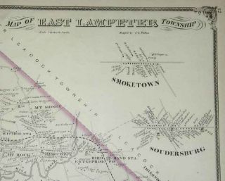 1875 Map of East Lampeter Township Historic Atlas Lancaster County