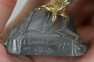 Vintage American Eagle Statue Figurine Artist Signed Carver E Tripp N0