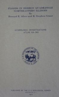 1971 USGS Flood Report Hebron McHenry County Illinois