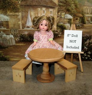 KITCHEN TABLE SET 4 dolls ginny madame alexander wood Furniture bench