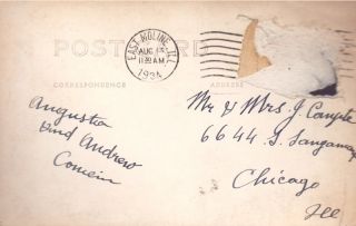  Postcard Black White Photo Postmarked East Moline Ill 1934