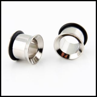 Pair of Single Flare Steel Ear Plugs Gauges Pick Size