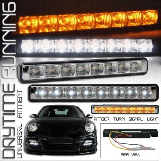 FORD DRL DRIVING FOG LIGHTS LAMPS WHITE W/ AMBER TURN SIGNAL LIGHT 6