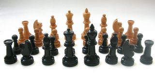 Vintage Drueke Wooden Chess Set Men Complete Very Nice