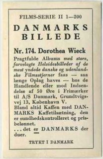 DOROTHEA WIECK Vintage 1936 Danmarks Film Stars Trading Card #174