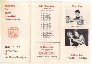 Vintage Indiana La Porte Slicers vs East Chicago Wash Basketball