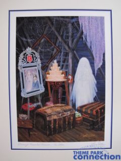  Art HAUNTED MANSION Signed THE ATTIC BRIDE Leota Larry Dotson Giclee