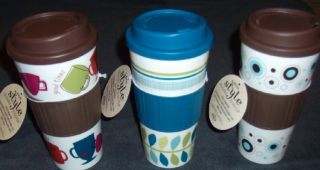 Eco Style Reusable Coffee Cup Lid Mug Travel Insulated Assorted 16