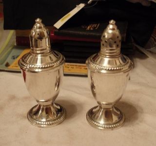 Sterling Silver Duchin Creations Salt Pepper Set Glass Lined Weighted