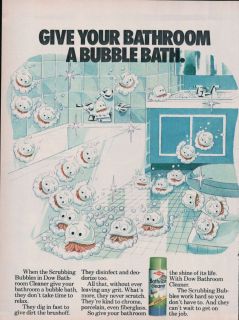1979 Print Ad Dow Bathroom Cleaner Scrubbing Bubbles Give Bathroom
