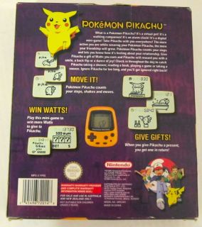 Pokemon Pikachu Tamagotchi Original Virtual Pet Nintendo New Unopened