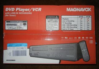 Magnavox DVD VHS Combo Player with Line in Recording Model No DV225MG9