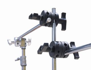 Double Grip helper adds versatility to any light stand. It accepts an