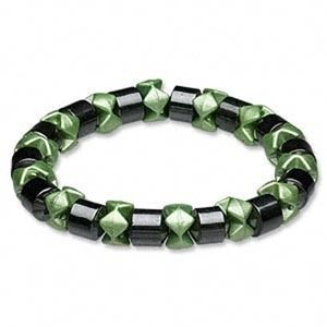 Hemalyke Bracelet Healing Magnetic Black Green Stretch