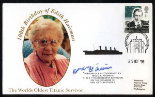 Edith E Haisman Brown Signed FDC Titanic Survivor