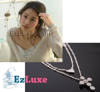 Korean Drama TV Stairway to Heaven Cubic Cross Necklace