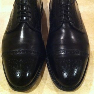 Allen Edmonds Sanford Wing Tip Oxfords Black Men Shoe 10 D Excellent