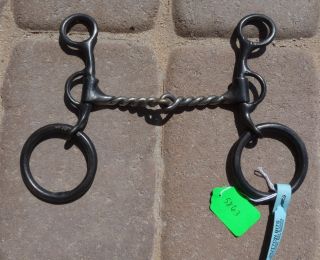 Dutton Old Cowboy Large Ring Curb Bit Twisted Snaffle 5