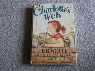 Charlottes Web by E B White HB DJ Vintage Childrens Classic Book 1952