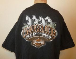 Harley Davidson Motorcycle T Shirt Eden Prairie MN Vtg Black Biker