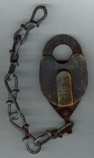 edwards syracuse n y brass padlock and chain no key description