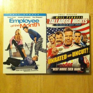 Talladega Nights & Employee Of The Month DVDs Will Ferrell, Dane Cook