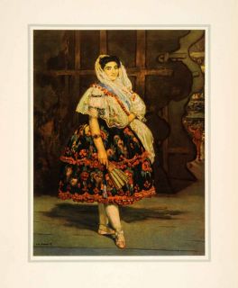 1936 Photolithograph Edouard Manet Lola Valencia Spain Costume Dress
