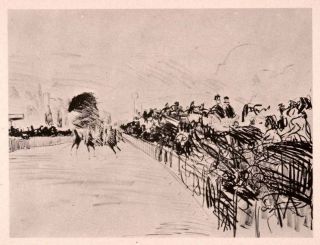 1946 Print Edouard Manet Horse Races French Realism Impressionism