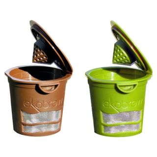 Brown or Green Ekobrew Reusable Refillable Coffee Filter K Cup for