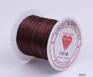 1x 10m 0.8mm Brown Crystal Elastic Cord Jewelry Beading Stretchy
