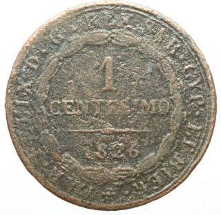 15397  Italy, Carlo Felice, 1826 1 Centesimo, Sardina, Rare and Nice