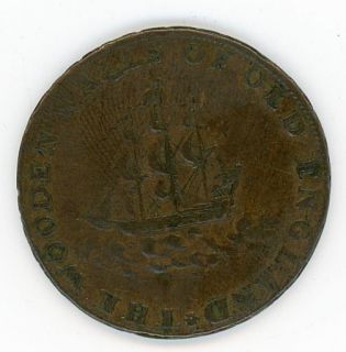 1795 British Half Penny Token Condor Coin Earl Howe 