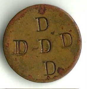 dundee michigan g f 5 cent token stamped with d s 9