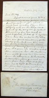 1875 Antique Listed Artist George T Hobbs Handwritten Letter