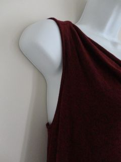 New Eileen Fisher Cranberry Stretch Jersey Drape Neck Tunic Top Small