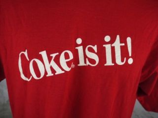 Mens Vtg Thin Coke Ebert Sportswear Coca Cola USC 85 Size XL Red T
