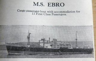Vintage SM Balsa Wood Kit Cargo Passenger SHIP MS Ebro