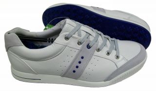 Ecco Street Golf Shoes Concrete White Blue