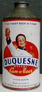 duquesne can o beer conetop can pittsburgh pa tough 1950 s duquesne
