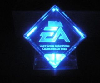 Electronic Arts 20th Anniversary Crystal w Lighted Base RARE Mint