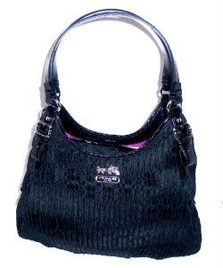COACH 18886 MADISON GATHERED MAGGIE SIGNATURE BAG BLACK NWT MSRP$358