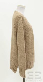 Massimo Dutti Brown Gold Shimmer Alpaca Wool Sweater Size Large