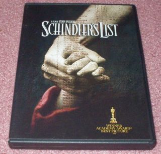 Schindlers List 1993 DVD Widescreen Steven Spielberg Liam Neeson