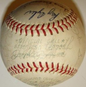1967 Tigers Team 31 Signed OAL Cronin Baseball Al Kaline Ed Mathews