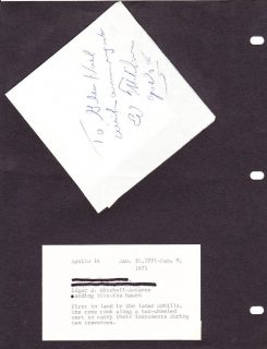 Edgar Mitchell Apollo 14 NASA Space Shuttle Astronaut Autograph Signed