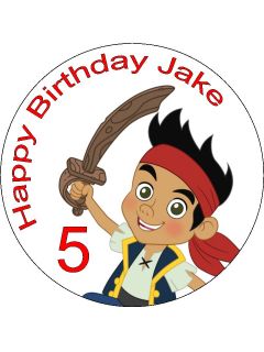  Jake The Neverland Pirates Edible Icing Cake Topper 7 5 Circle